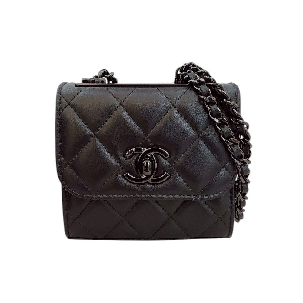 シャネル  CHANEL A81633 ソーブラック ラムスキン  トレンディCC ミニマトラッセ  チェーンショルダー