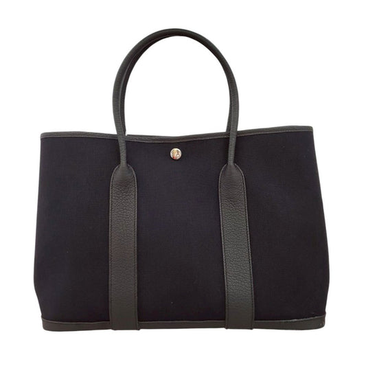 エルメス  HERMES ガーデンパーティPM ノワール トワルアッシュ  B刻印  SV金具