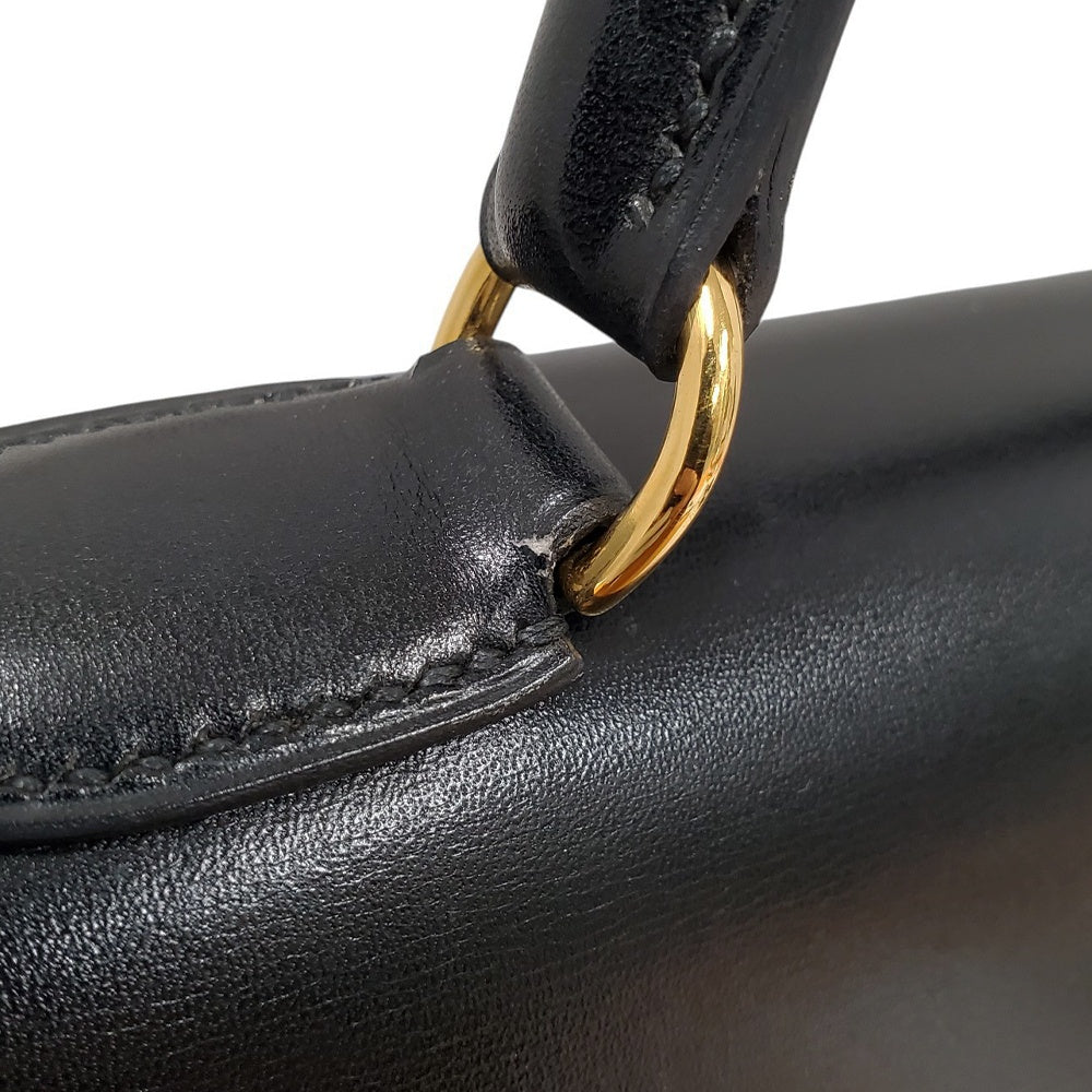 エルメス  HERMES  ケリー32  ボックスカーフ  ノワール  外縫い  G金具  〇A刻印/MA2402002