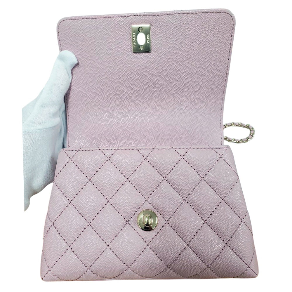 シャネル  CHANEL ココハンドルXXS ピンク キャビアスキン  ショルダーバック/PW26056