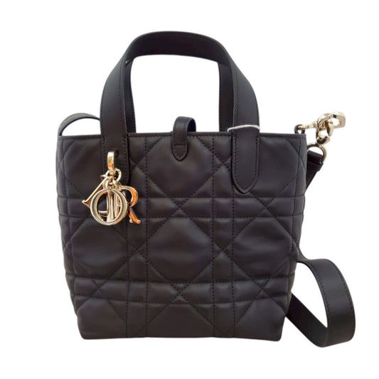 クリスチャン ディオール Christian Dior  カーフスキン  トゥジュール  バーティカルトートバッグ  スモール  ブラック