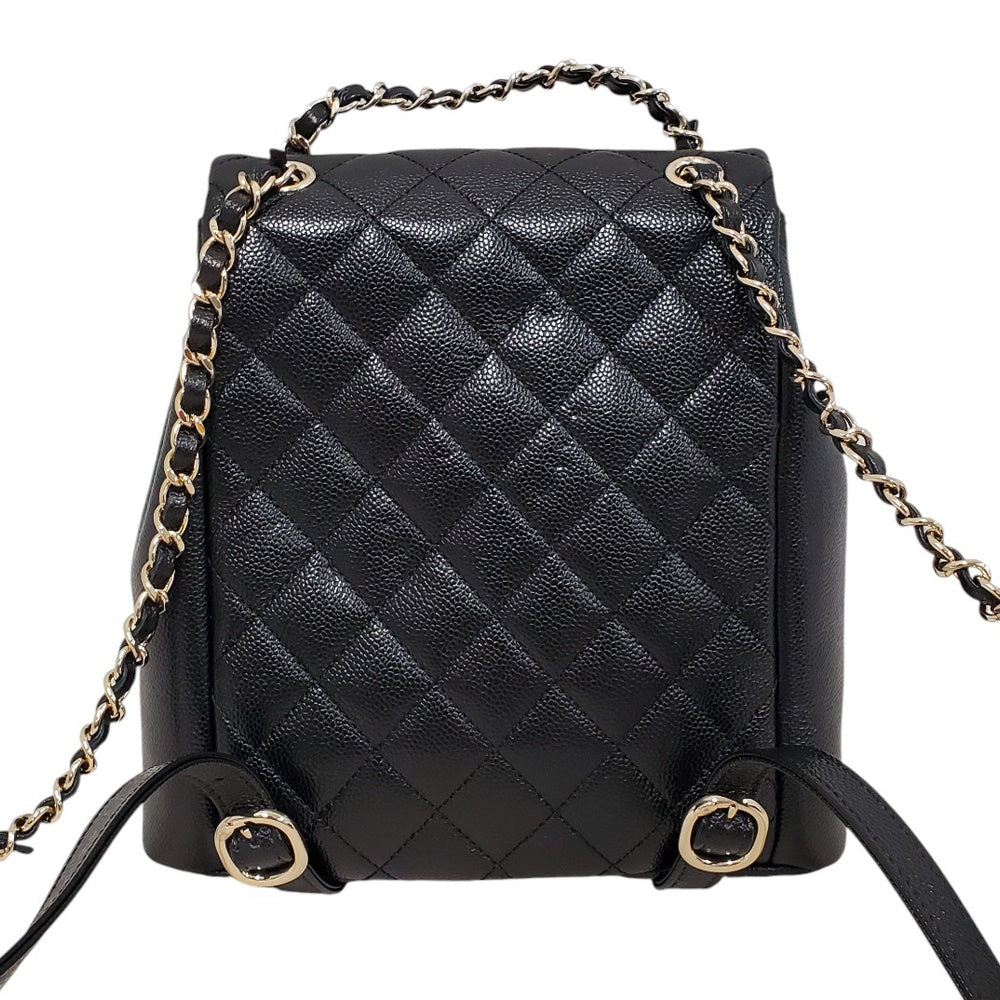 シャネル  CHANEL  キャビアスキン  マトラッセ  ココマーク  バックパック  リュックサック  ブラック  AS3787/AT240115