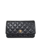 シャネル  CHANEL AP0250 ブラック キャビアスキン  マトラッセ ココマーク クラシック チェーンウォレット/AT251242
