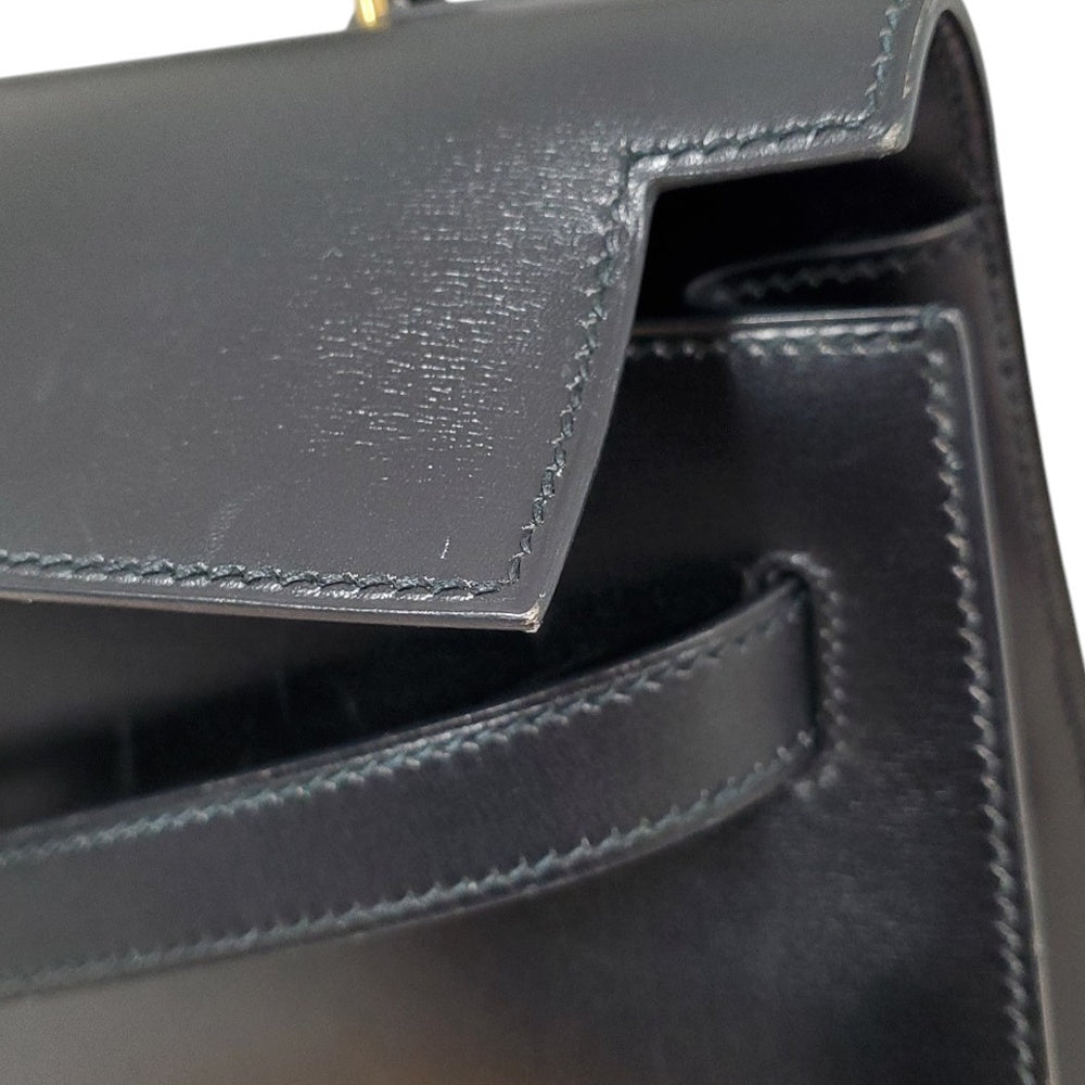 エルメス  HERMES  ケリー32  ボックスカーフ  ノワール  外縫い  G金具  〇A刻印/MA2402002