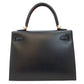 Hermes Kelly 25, outer stitching, Tadelakt, Noir, Y stamp, G hardware