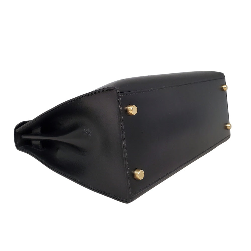 エルメス  HERMES  ケリー28  ボックスカーフ  ノワール  外縫い  G金具  〇W刻印/MA2512012