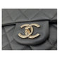 CHANEL Grained Shiny Calfskin Classic Maxi Chain Shoulder Bag Grey