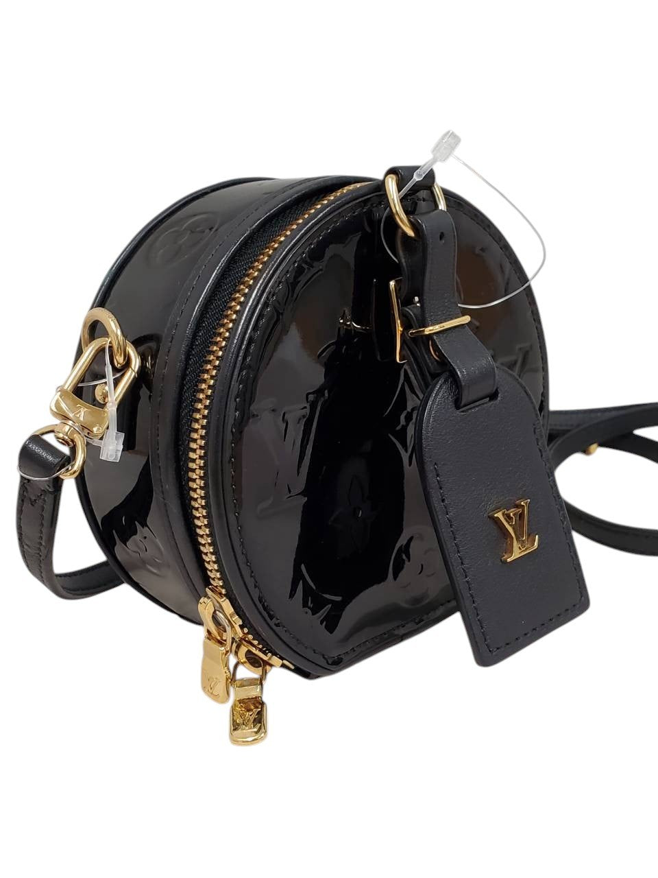 ルイヴィトン  LOUIS  VUITTON ミニボワットシャポー M90469 ブラック ヴェルニ  ショルダーバッグ/MA2608001