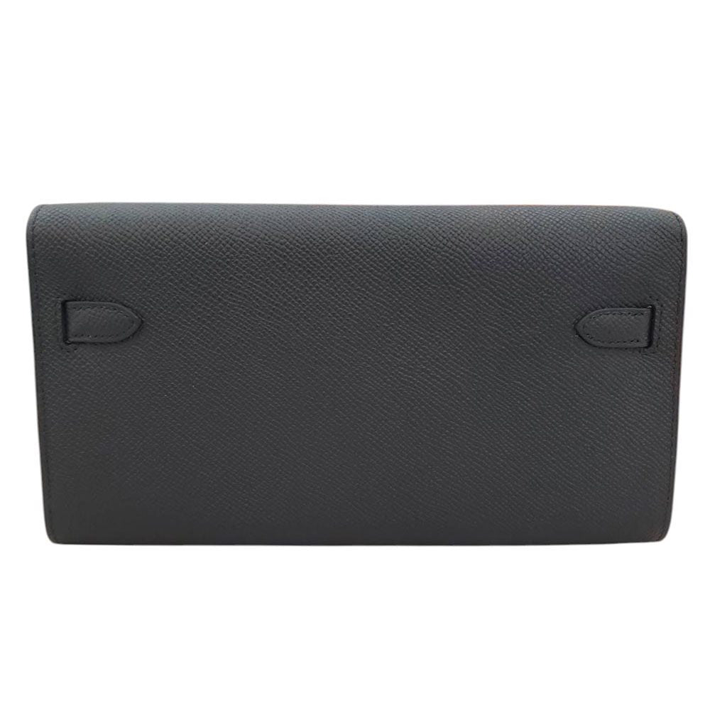Hermes Kelly Wallet Togo Epson Noir W Engraved G Metal Fittings