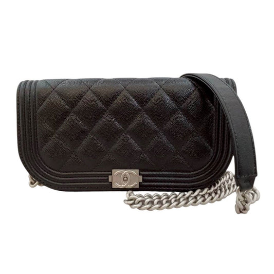 シャネル  CHANEL  キャビアスキン  ボーイシャネル  チェーンウォレット  AP1117