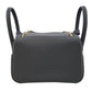 Hermes Lindy Mini II Eclat Swift Ardoise/Gris Platinum W Engraved G Hardware