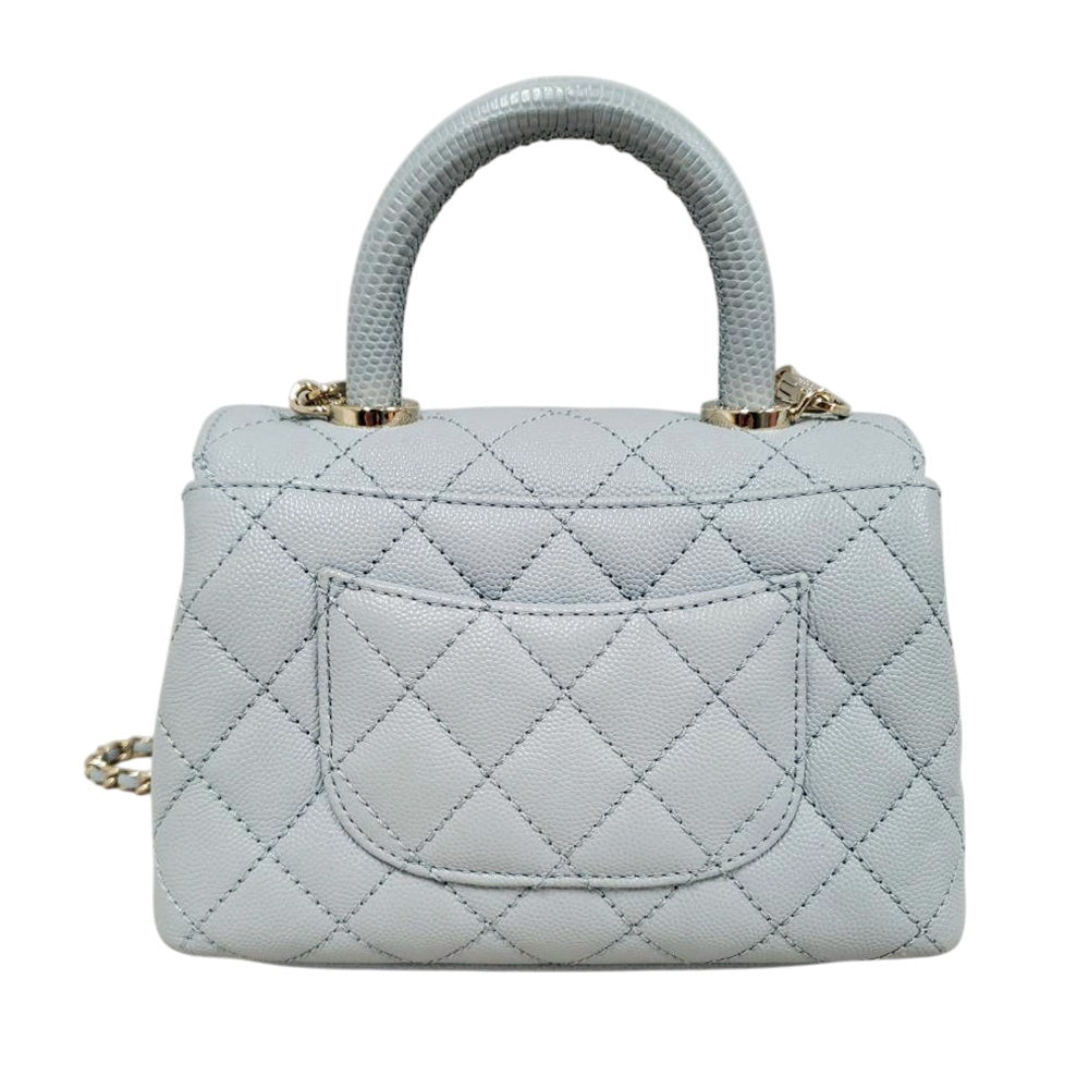 シャネル  CHANEL ココハンドルXXS グレー キャビアスキン  ショルダーバッグ/PW26055