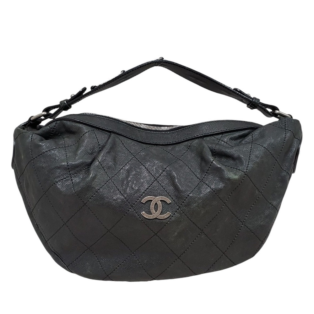 シャネル  CHANEL  キャビアスキン  ワイルドステッチ  ワンショルダーバック  ブラック/MA2406006