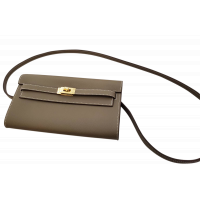 【新品】エルメス HERMES ケリーウォレットtogo　エプソン　エトゥープ　G金具　B刻印