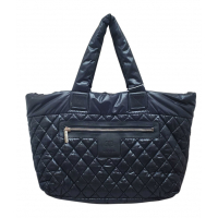 シャネル CHANEL ココ コクーントートバッグMM　ナイロン　ブラック/ボルドー　A48611