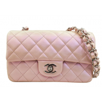 【中古・Sランク】シャネル　CHANEL　ミニマトラッセ　チェーンショルダー　ラムスキン　メタリックピンク　ICタグ　A69900