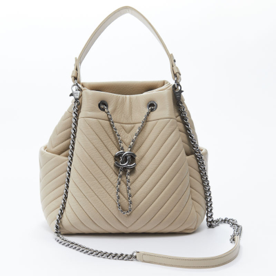 シャネル  CHANEL  2WAYショルダー  ラムスキン  ベージュ