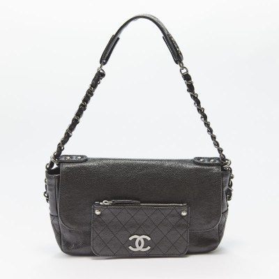 シャネル  CHANEL  チェーンショルダーバッグ  キャビア  ブラック