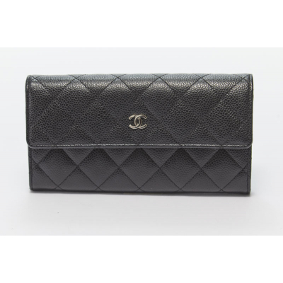 シャネル  CHANEL  キャビア  長財布  ブラック