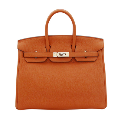 【美品】【希少カラー】HERMES エルメス バーキン25　トゴ　オレンジポピー　Y刻印　SV金具