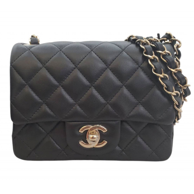 【希少品・2022SSコレクション】シャネル CHANEL ミニマトラッセ　シングルフラップ　チェーンショルダー　ラムスキン　シャンパンゴールド金具　ICタグ　A35200