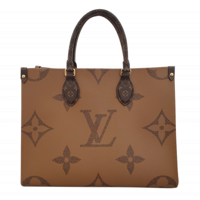 ルイヴィトン LOUIS VUITTON　オンザゴーMM　モノグラム　ジャイアントリバース　ブラウン　ICタグ　M45321