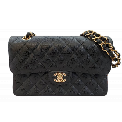 【新品・未使用品】シャネル CHANEL　クラシック　スモールハンドバッグ　Wフラップ　チェーンショルダー　キャビアスキン　ブラック