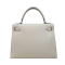 【エルメスにて磨き直し済み】エルメス HERMES ケリー28　ボックスカーフ　グレー