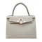 【エルメスにて磨き直し済み】エルメス HERMES ケリー28　ボックスカーフ　グレー