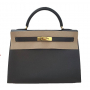 【美品】エルメス HERMES ケリー32　アルデンヌ　ノワール　Z刻印　G金具